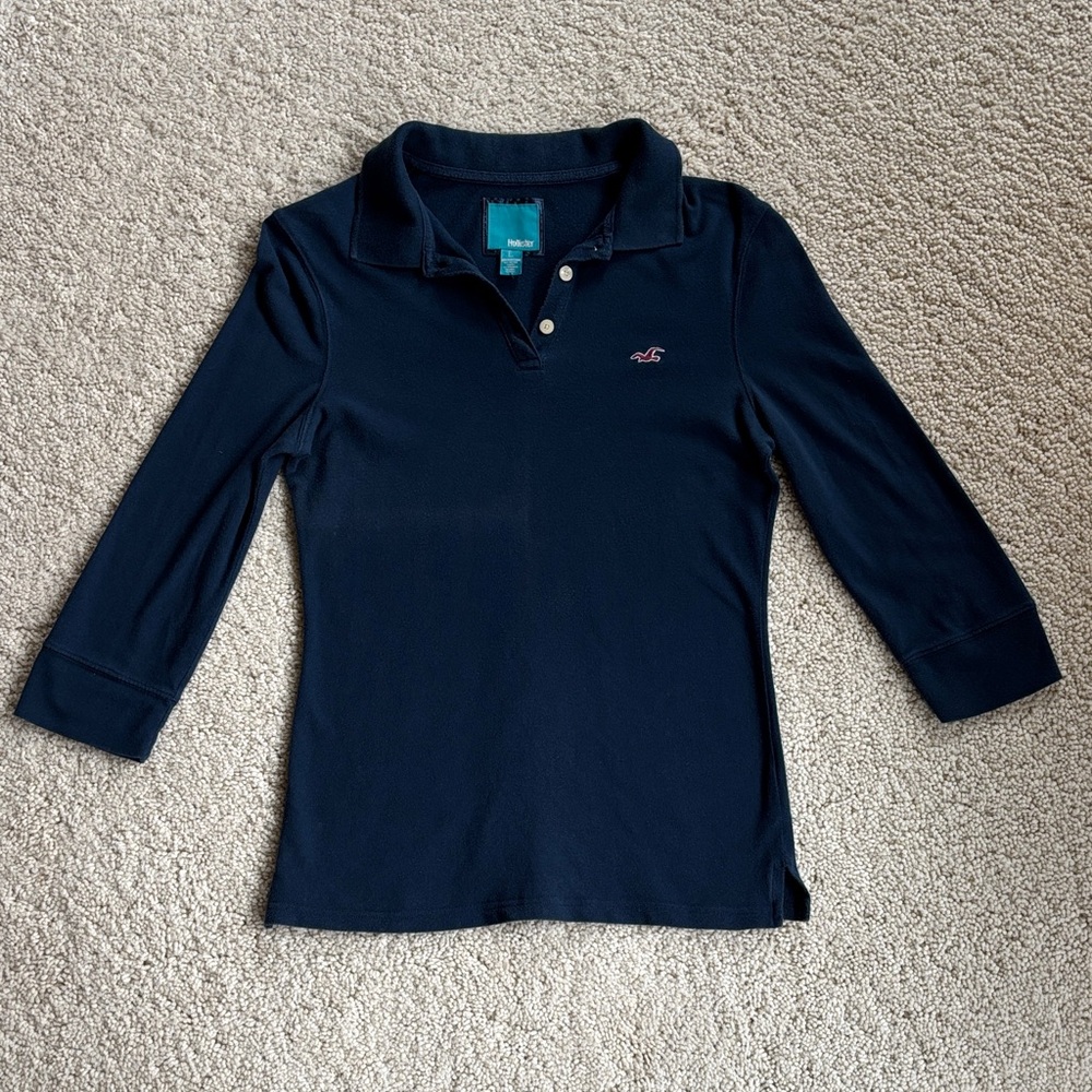 Vintage Hollister Navy Long Sleeve Polo